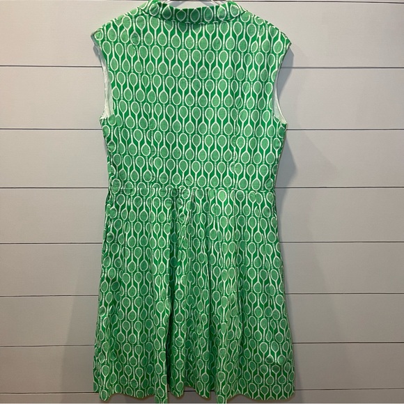 Emily And Fin Wimbledon Green Tennis Racket Patterned Sleeveless Dress Size XL - Picture 7 of 10